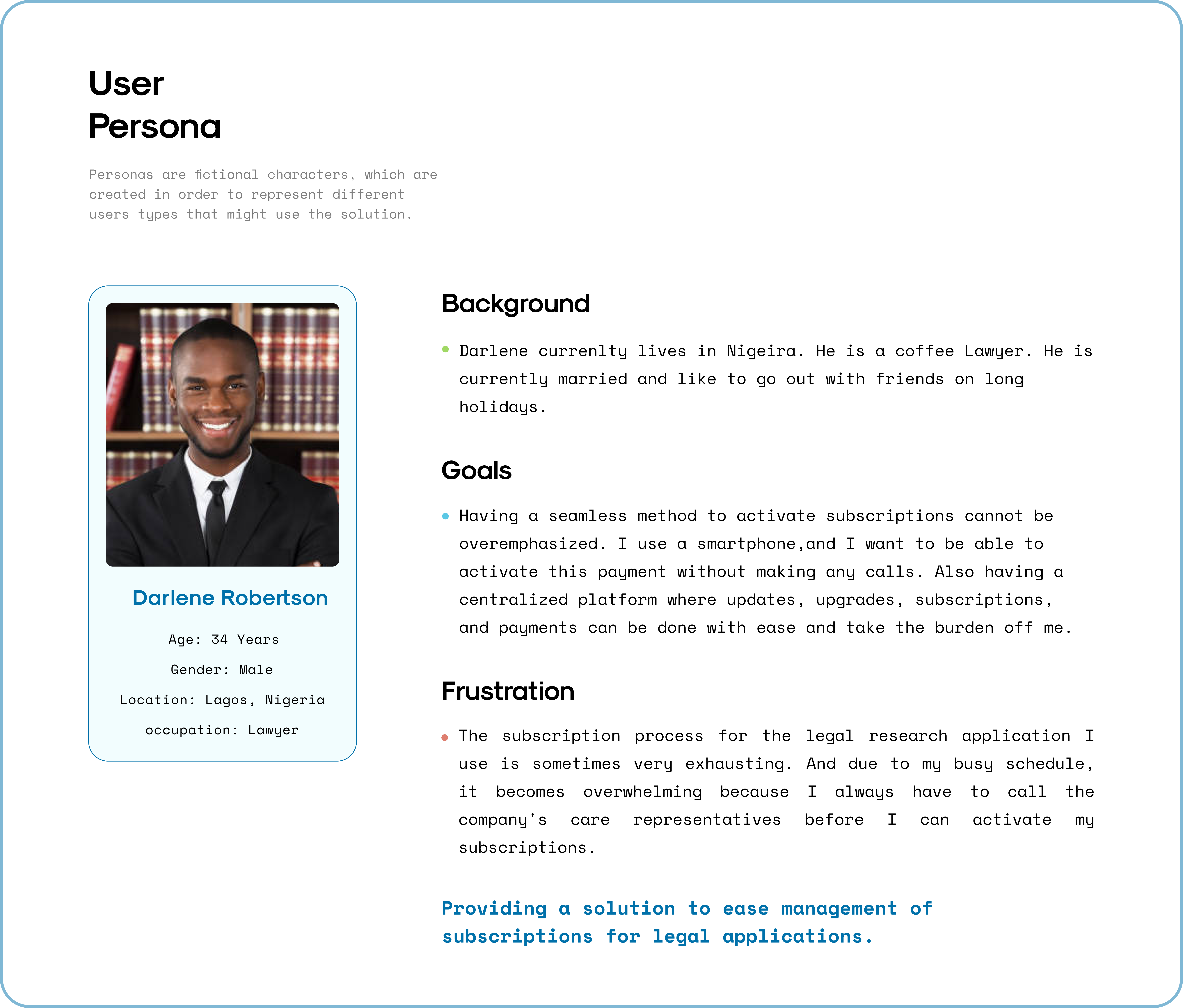 Darlene Robertson, practising lawyer based in Lagos