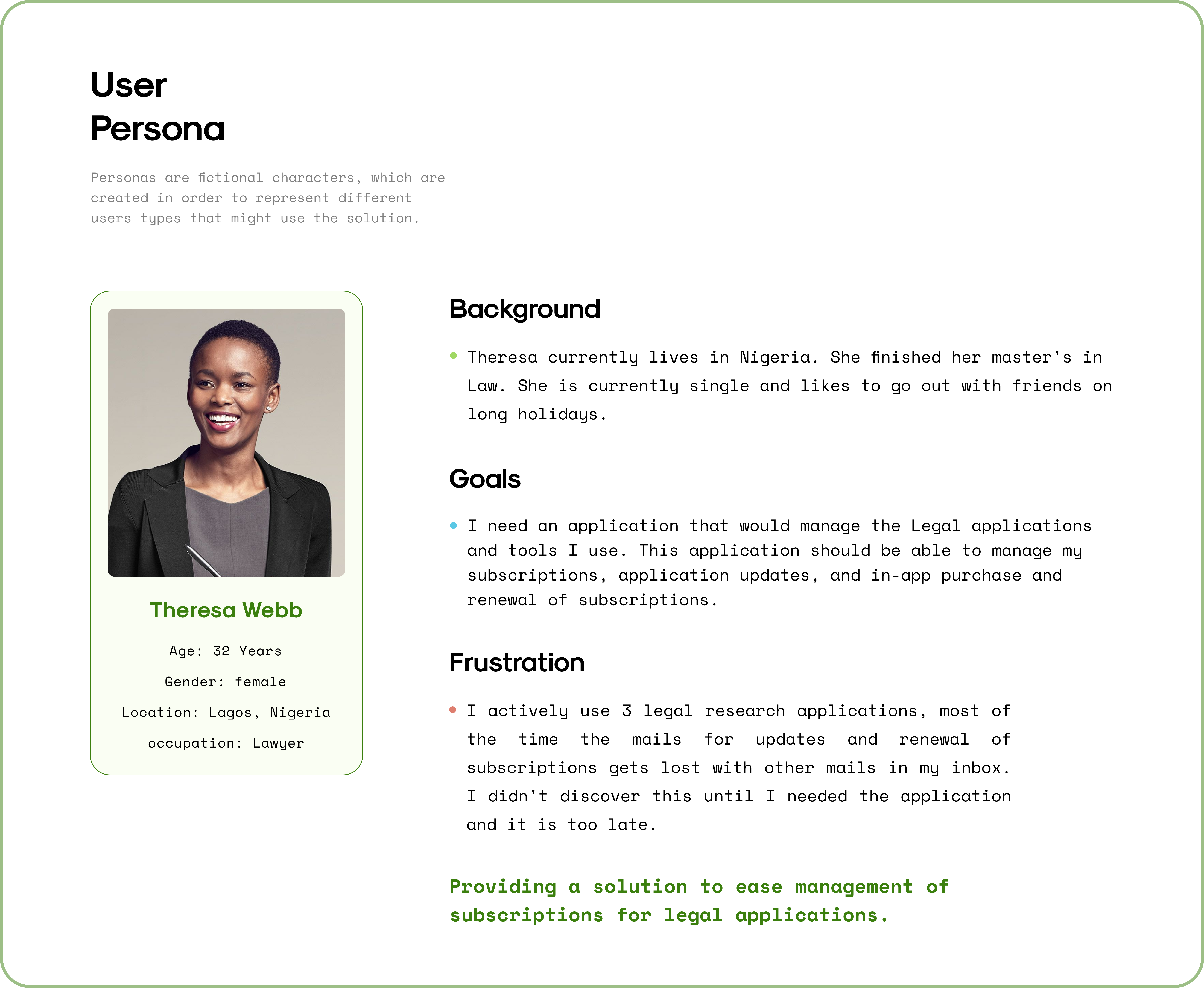 Theresa Webb, paralegal coordinating multiple subscription tools